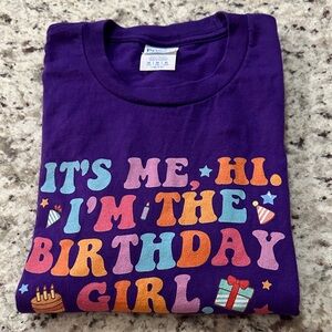 EUC Purple Taylor Swift inspired Birthday Girl Short Sleeve Tee, Medium Youth